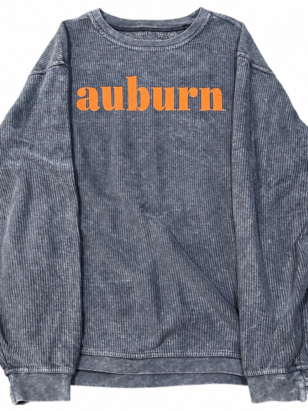 Auburn University Tigers Sweatshirt Women Large Blue Corded Ribbed Thumbholes